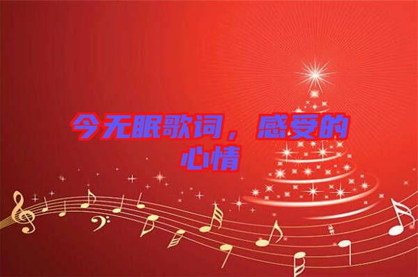 今無眠歌詞，感受的心情