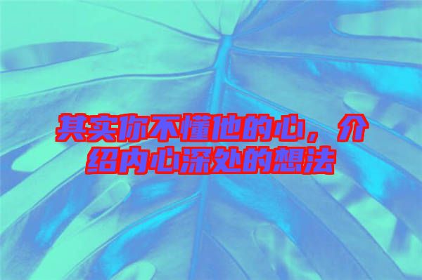 其實你不懂他的心，介紹內(nèi)心深處的想法