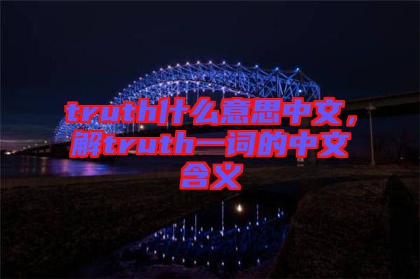truth什么意思中文，解truth一詞的中文含義