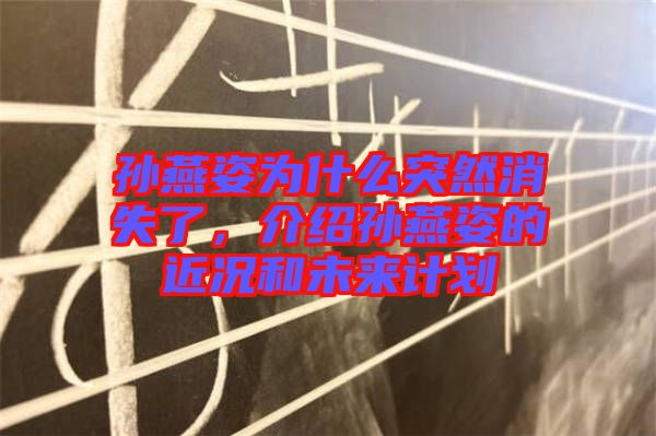 孫燕姿為什么突然消失了，介紹孫燕姿的近況和未來計劃