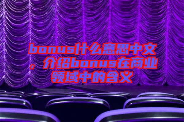 bonus什么意思中文，介紹bonus在商業(yè)領(lǐng)域中的含義