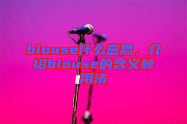 blouse什么意思，介紹blouse的含義和用法