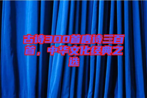 古詩300首唐詩三百首，中華文化經(jīng)典之選