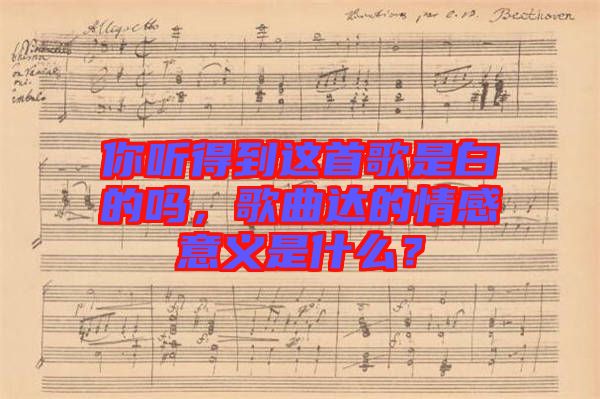 你聽(tīng)得到這首歌是白的嗎，歌曲達(dá)的情感意義是什么？