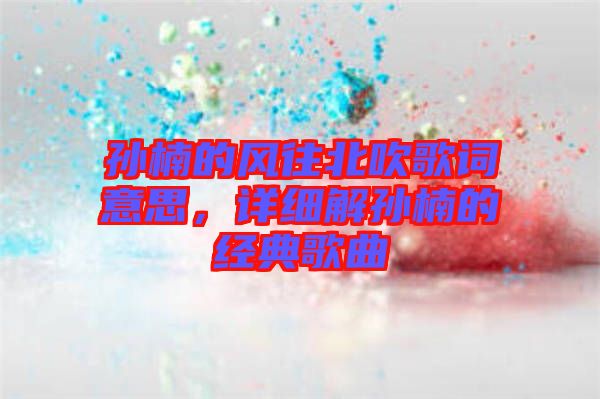 孫楠的風(fēng)往北吹歌詞意思，詳細(xì)解孫楠的經(jīng)典歌曲