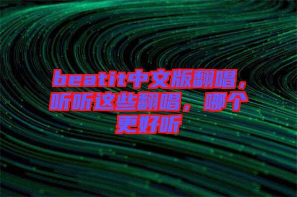 beatit中文版翻唱，聽聽這些翻唱，哪個更好聽