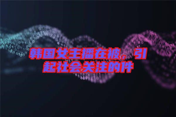 韓國女主播在被，引起社會(huì)關(guān)注的件