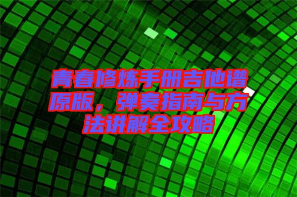 青春修煉手冊(cè)吉他譜原版，彈奏指南與方法講解全攻略