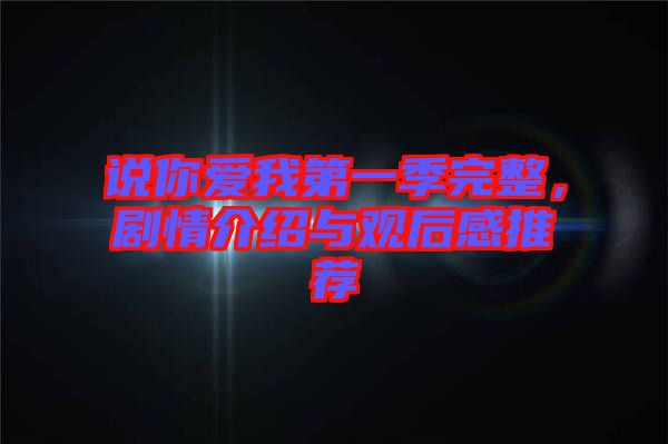 說你愛我第一季完整，劇情介紹與觀后感推薦