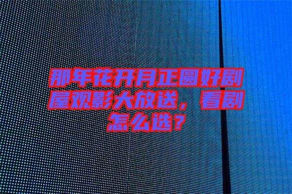 那年花開月正圓好劇屋觀影大放送，看劇怎么選？