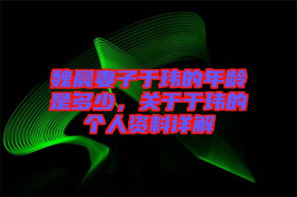 魏晨妻子于瑋的年齡是多少，關(guān)于于瑋的個人資料詳解