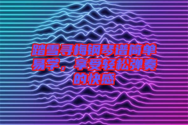 踏雪尋梅鋼琴譜簡單易學，享受輕松彈奏的快感