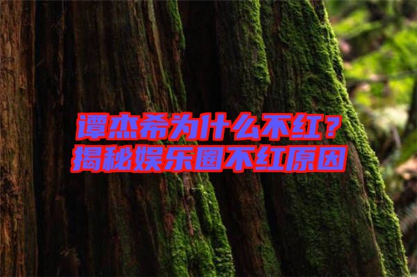 譚杰希為什么不紅？揭秘娛樂圈不紅原因
