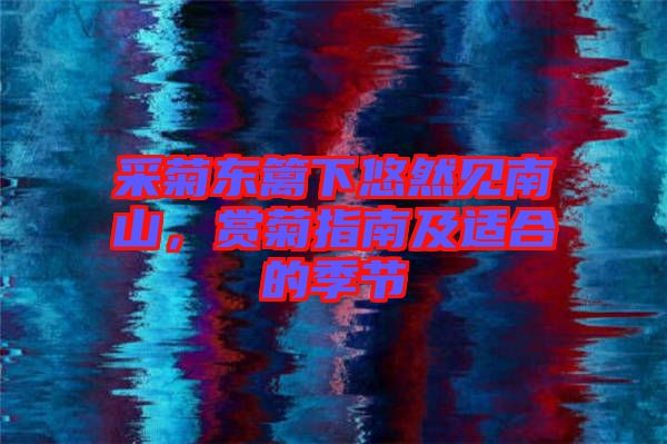 采菊東籬下悠然見南山，賞菊指南及適合的季節(jié)