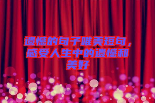 遺憾的句子唯美短句，感受人生中的遺憾和美好