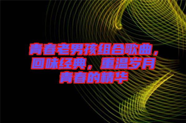 青春老男孩組合歌曲，回味經典，重溫歲月青春的精華