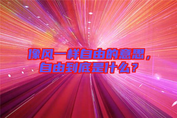 像風(fēng)一樣自由的意思，自由到底是什么？