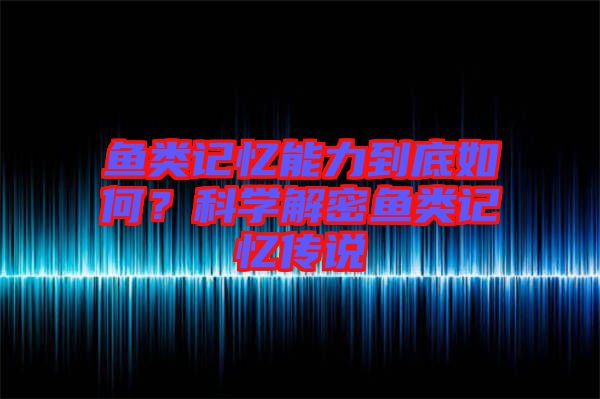 魚類記憶能力到底如何？科學(xué)解密魚類記憶傳說