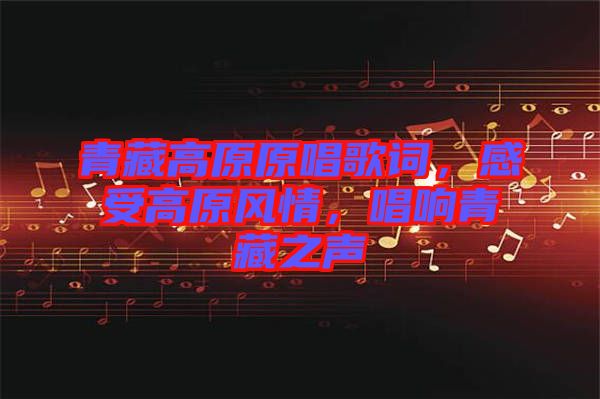 青藏高原原唱歌詞，感受高原風(fēng)情，唱響青藏之聲
