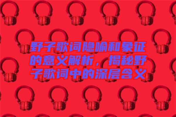 野子歌詞隱喻和象征的意義解析，揭秘野子歌詞中的深層含義