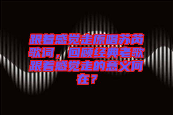 跟著感覺走原唱蘇芮歌詞，回顧經典老歌跟著感覺走的意義何在？