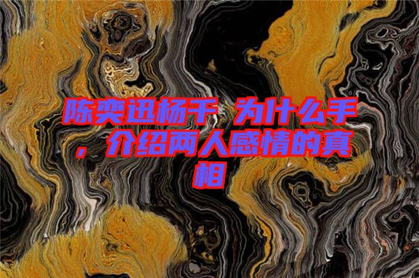 陳奕迅楊千嬅為什么手，介紹兩人感情的真相