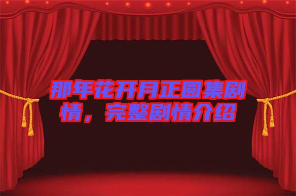 那年花開月正圓集劇情，完整劇情介紹