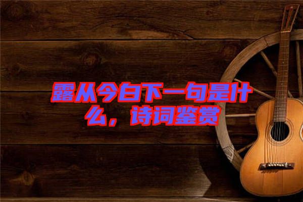 露從今白下一句是什么，詩詞鑒賞