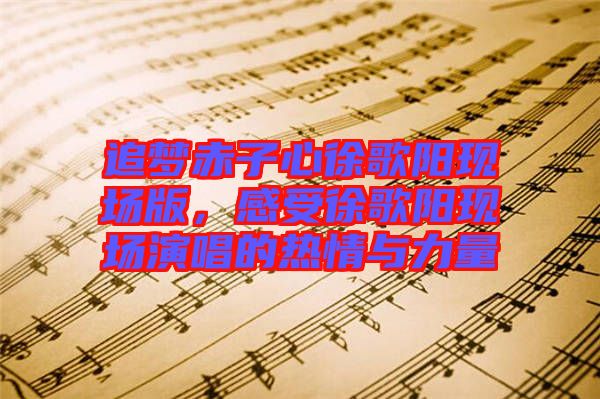 追夢(mèng)赤子心徐歌陽現(xiàn)場(chǎng)版，感受徐歌陽現(xiàn)場(chǎng)演唱的熱情與力量