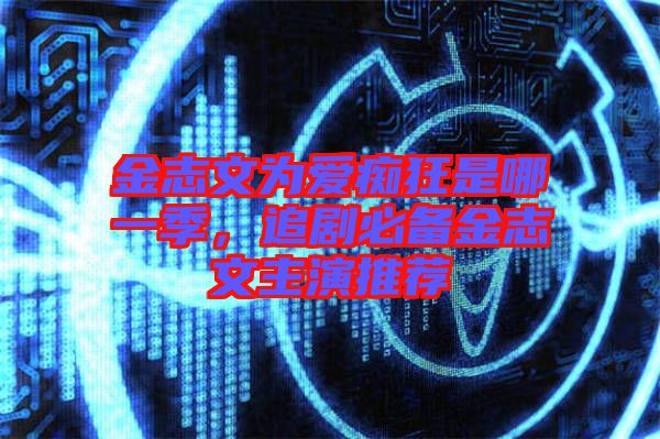 金志文為愛癡狂是哪一季，追劇必備金志文主演推薦